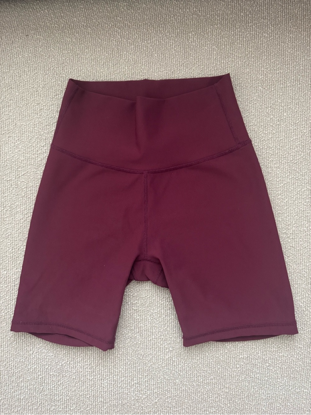 Women's High-Waist Bike Shorts in Burgundy